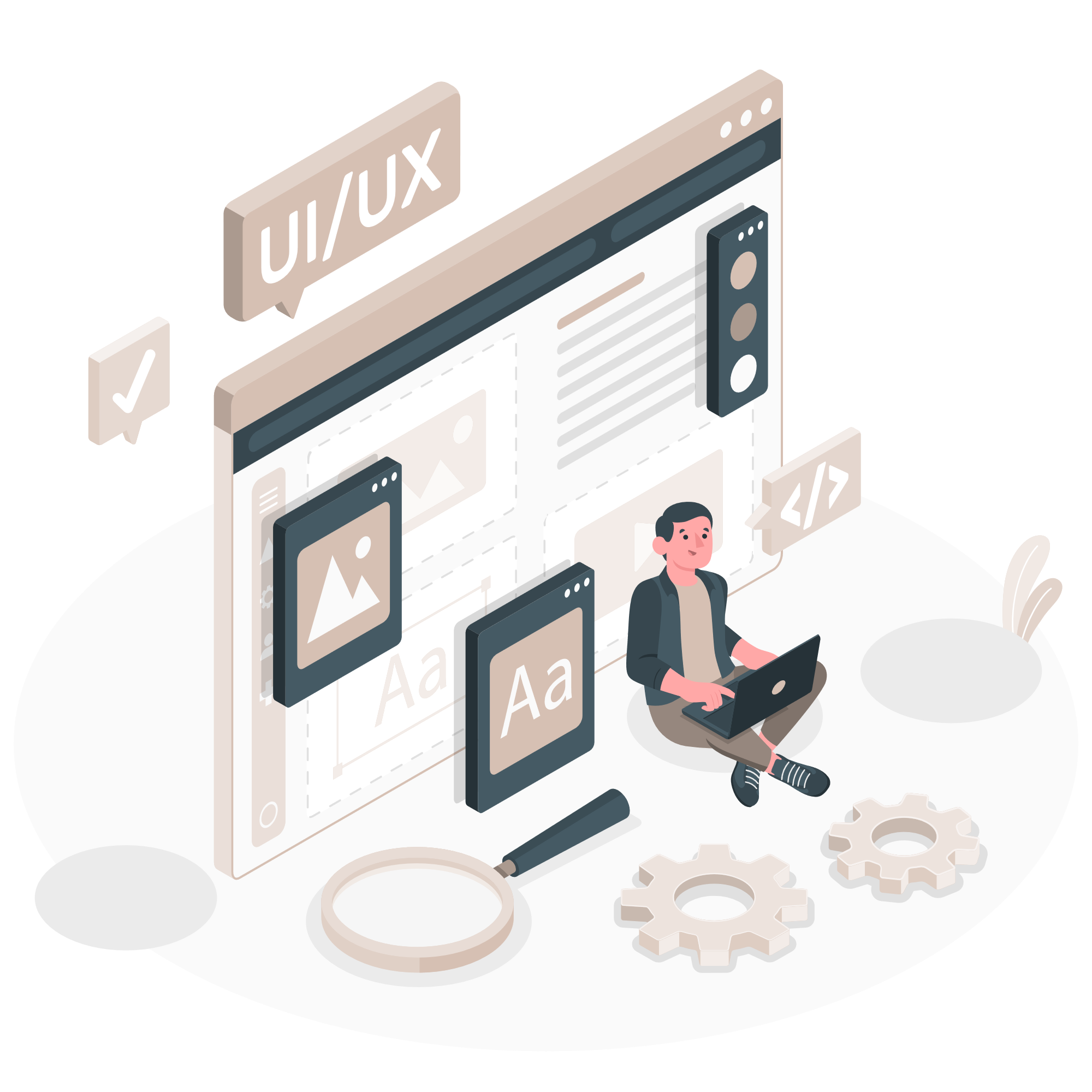 An ilustration depicting UX/UI design Services